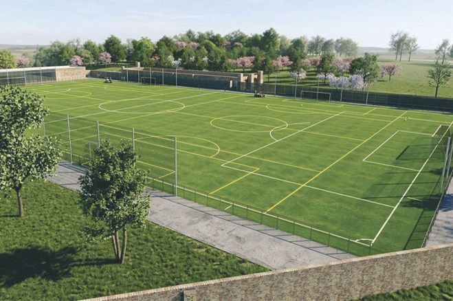 Infografía del campo de fútbol.