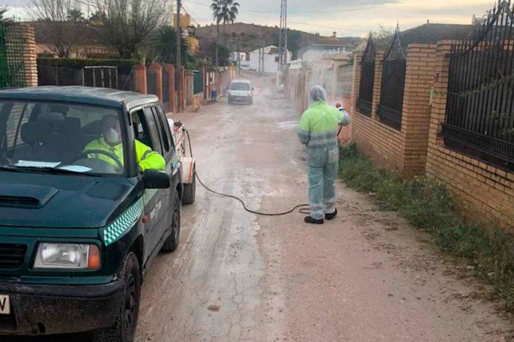 Desinfección de calles.