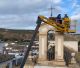 Retirado el nido de cigüeña de la Iglesia del exconvento de Los Frailes